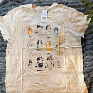 Cream T-Shirt with Cartoon Dog Characters